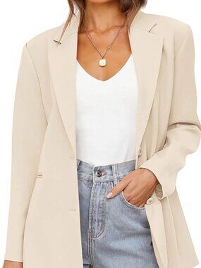 NWT Merokeety women's lined ivory color blazer office size 16
